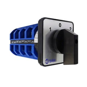 Interruptor rotativo,   BAW 1-0-2. 4 polos. Ith=32A. Ui=690V Un=380V. (64x64) Diagrama 015
