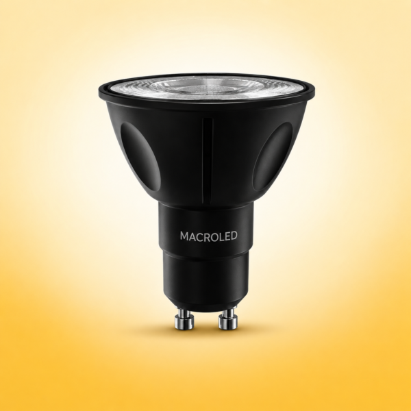 DICROICA MACROLED ALUMINIO NEGRA COB GU10 6.5W DIM 2700K 600LM