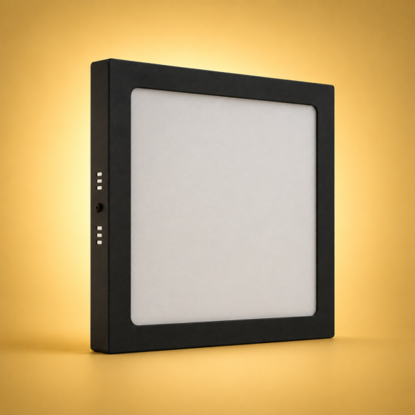 PANEL PLAFON CUADRADO NEGRO MACROLED 6W AC85-265V CALIDO 3000K