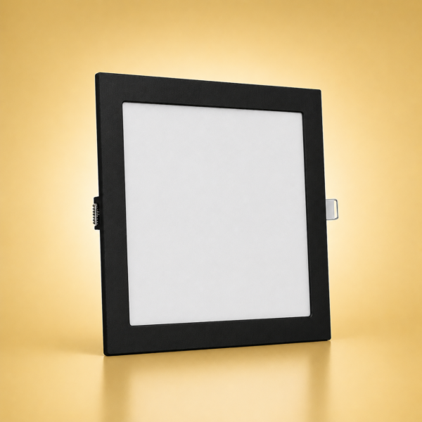 PANEL FLAT CUADRADO NEGRO MACROLED 18W AC85-265V CALIDO 3000K
