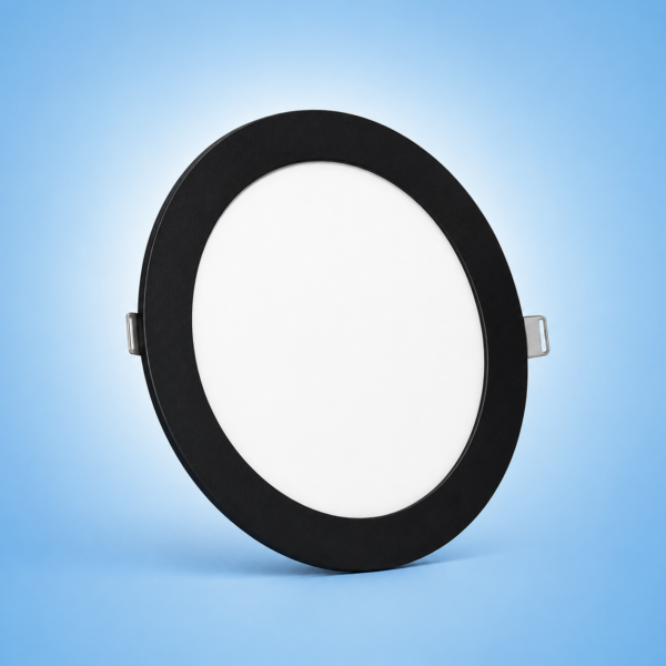 PANEL FLAT CIRCULAR NEGRO MACROLED 18W AC85-265V FRIO 6000K