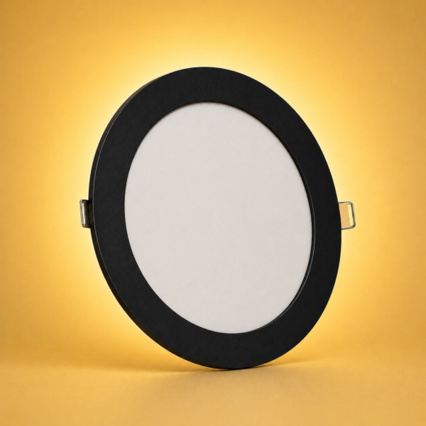 PANEL FLAT CIRCULAR NEGRO MACROLED 18W AC85-265V CALIDO 3000K