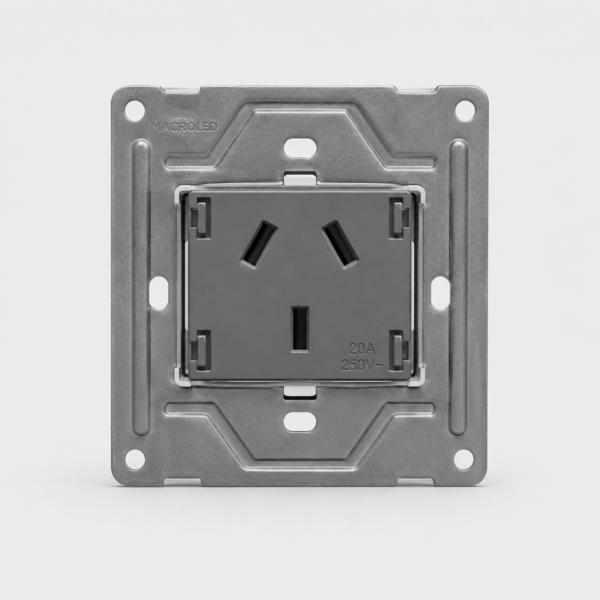 TOMACORRIENTE MIGNON 20A MONACO MACROLED, AC 250V, MIGNON 20A MAX. BASTIDOR METALICO, SIN FRENTE