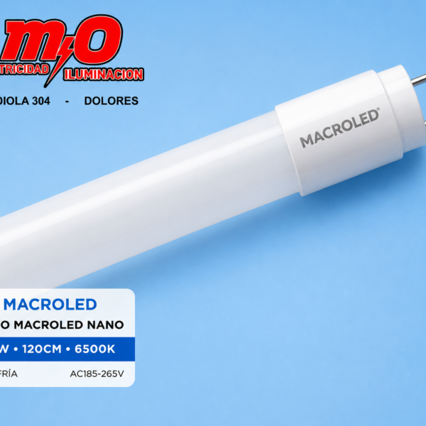TUBO MACROLED NANO 18W AC185-265V 120CM FRIO 6500K