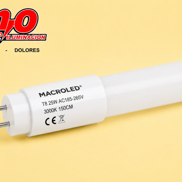 TUBO VIDRIO MACROLED 25W AC185-265V 150CM CALIDO 3000K