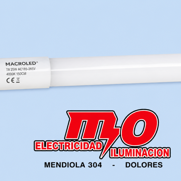 TUBO VIDRIO MACROLED 25W AC185-265V 150CM FRIO 6500K
